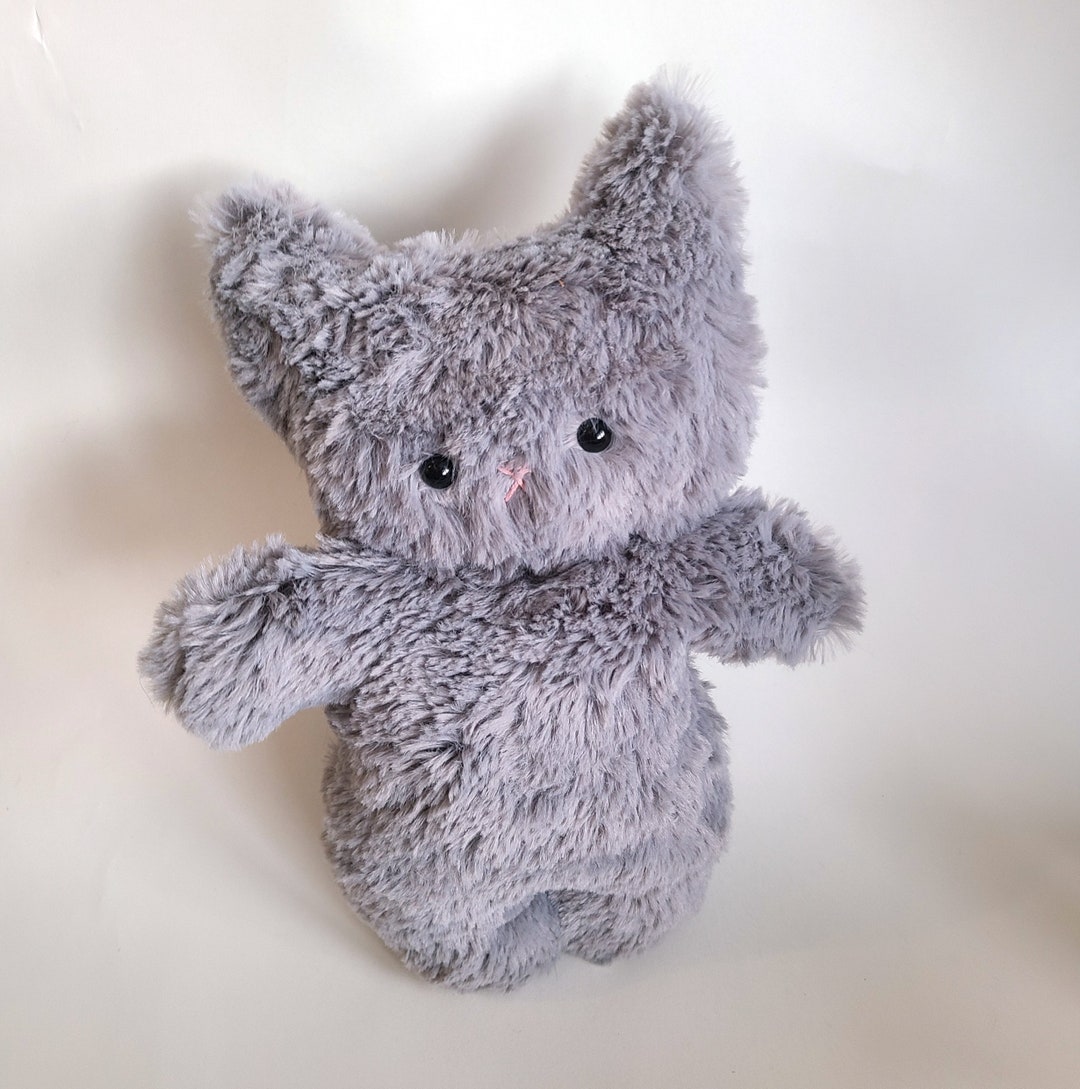 Fluffy Grey Kitty Plush With Beaded Bum Hole SCRAPPY CAT - Etsy