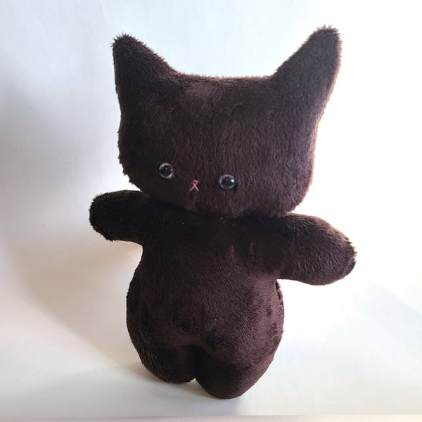 Brown Kitty Plush with Beaded Bum Hole | SCRAPPY CAT PLUSH | Eco Friendly Plush Doll | Cat Butt | Funny Cat Gift