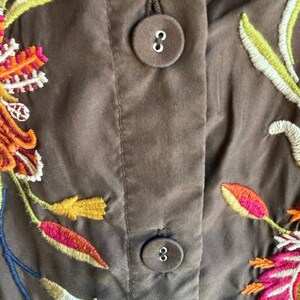 Johnny Was 100% Silk Embroidered Boho Tunic Blouse Floral Art To Wear artisan M image 8