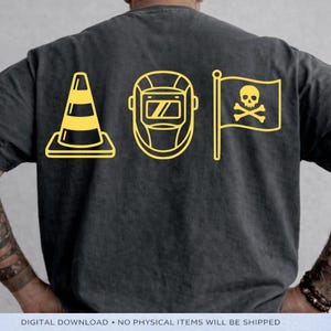Pittsburgh Hoist Der Verkehrskegel PNG: Bau Symbole Schädel Flagge Stahlstadt Humor PNG Minimal Line Art (Digitaler Download) Bild 3