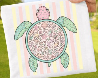 Everyday Summer Crab PNG: Coastal Crab Retro Stripes Pink Preppy Aesthetic Beach Bay png Watercolor Clipart (Digital Download)