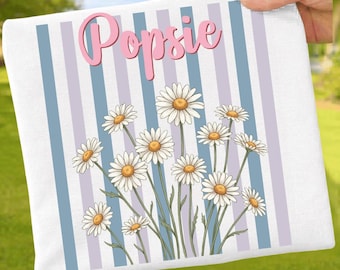 Everyday Oopsie Daisy PNG: Retro Daisy Floral Stripes Pastel Preppy Aesthetic Birthday png Summer Watercolor Clipart (Digital Download)