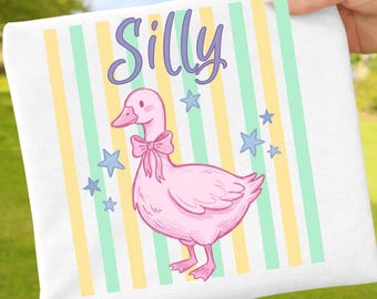 Everyday Silly Goose PNG: Coastal Preppy Stripes Pink Summer Bay Aesthetic png Trendy Girly Vibes (Digital Download)