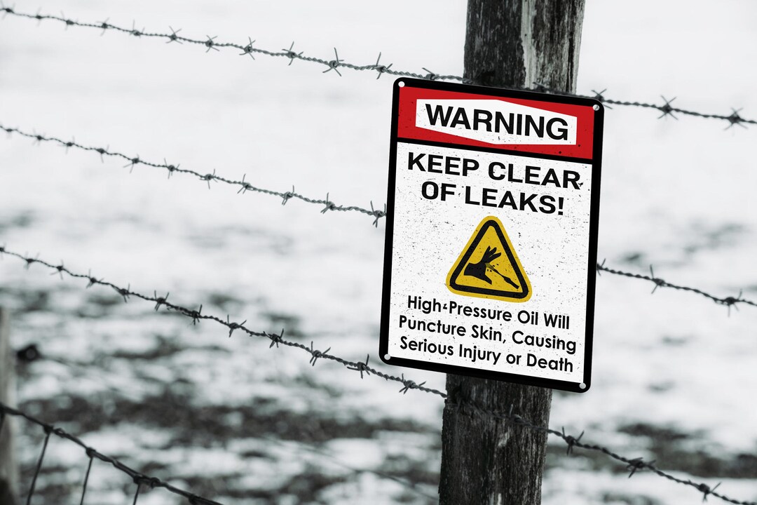 Keep Clear of Leaks Sign – Industrial Safety Decor, Aluminum Sign - Etsy