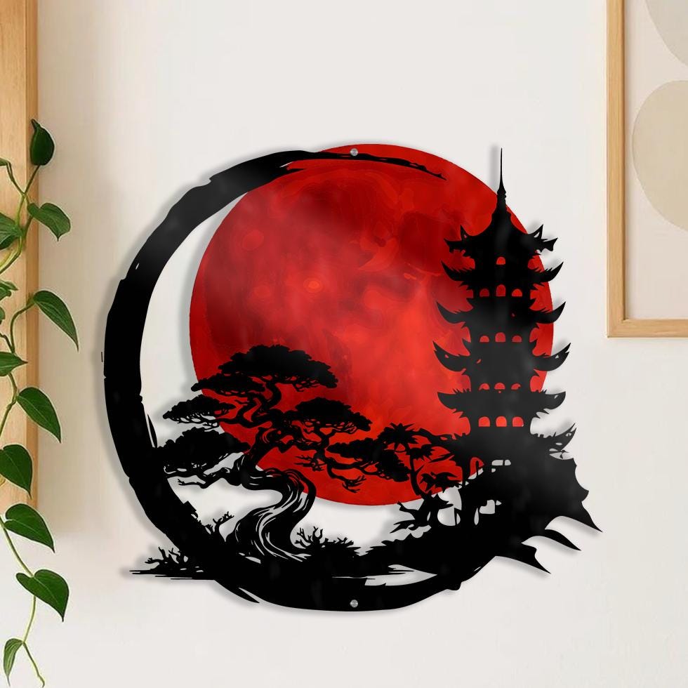 Japanese Garden Metal Wall Art - Etsy
