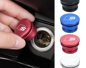 Metal Car Cigarette Lighter Cover for Audi A3 A4 A5 A6 A7 A8 Q3 Q5 Q7 TT – Dustproof 12V Socket Cap Interior Auto Accessory Gift