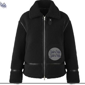 Helsvart konstgjord shearling pilotjacka för kvinnor Borg fleece biker moto jacka present till henne