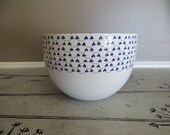 Finel Kaj Franck Clover Bowl Blue and White Enamel Enamel Bowl Finel of Arabia Modern Enamel Danish Modern Wedding Gift Blue and White