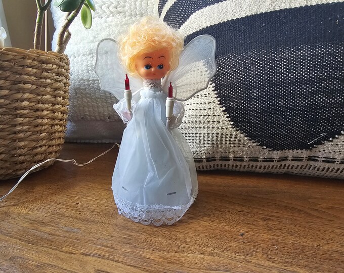Vintage Angel Tree Topper With Lights MCM Christmas Tree Decorations Etsy