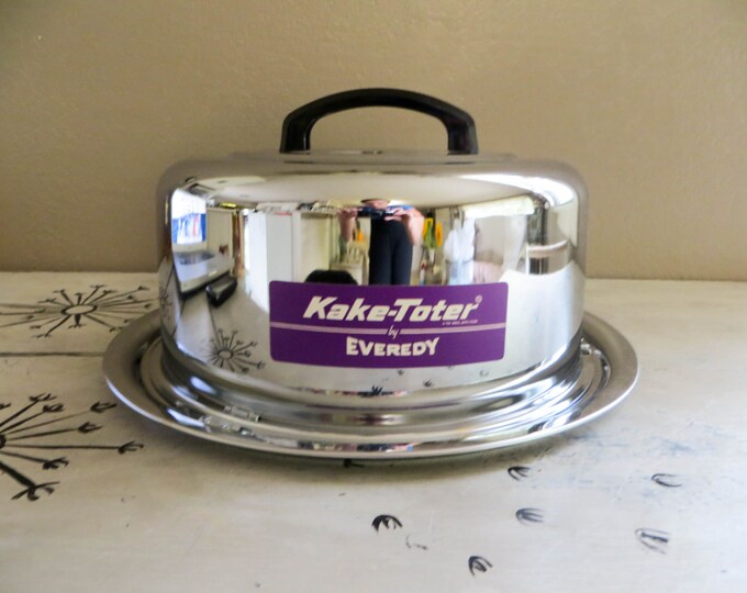 Everedy Kake Toter Chrome Cake Taker Cake Carrier Cake Plate Retro Cake ...