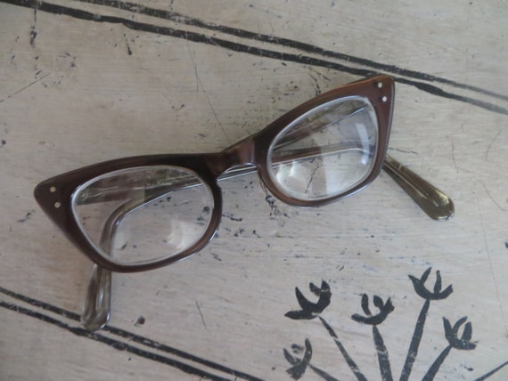 Vintage Cat Eye Glasses Tortuiose Glasses Brown Gl