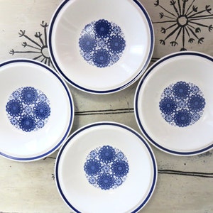Vintage Blue Egersund Norway Korulen Bowl Scandinavian Design Modern Design Unni Margrethe Johnsen Modernist Dinnerware Cobalt Blue Dish zdjęcie 1