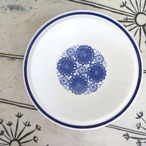 Vintage Blue Egersund Norway Korulen Bowl Scandinavian Design Modern Design Unni Margrethe Johnsen Modernist Dinnerware Cobalt Blue Dish zdjęcie 2