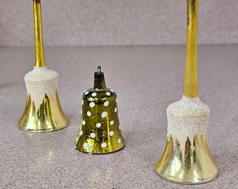 Antique Mercury Glass Bell Ornaments West Germany Vintage Bell Baubles Antique Christmas Decorations