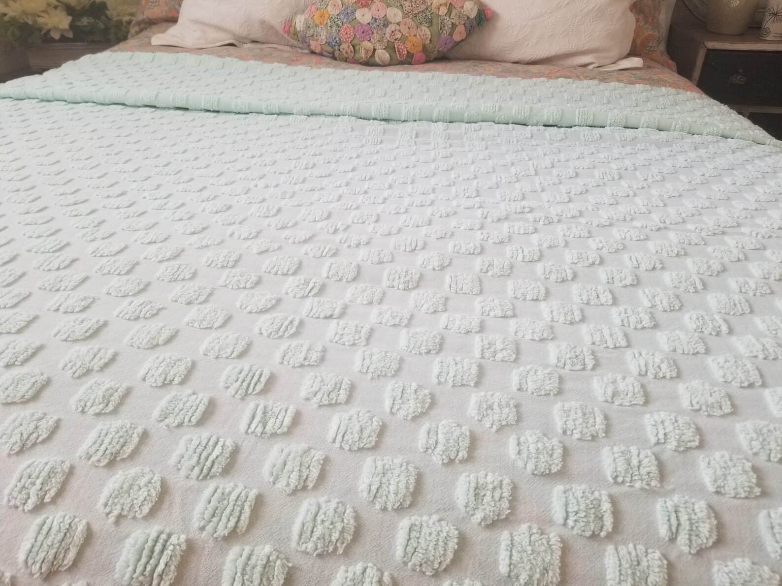 Beautiful 65 X 97 Chenille Bed Cover Chenille Etsy