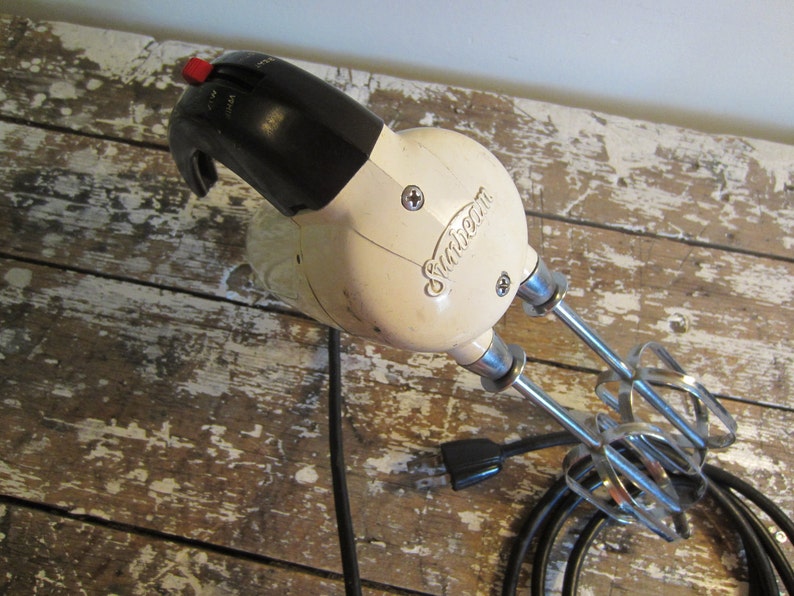Vintage Hand Mixer Sunbeam Mixmaster Junior Baking Hand Held Etsy