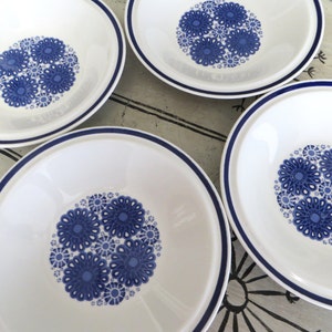 Vintage Blue Egersund Norway Korulen Bowl Scandinavian Design Modern Design Unni Margrethe Johnsen Modernist Dinnerware Cobalt Blue Dish zdjęcie 4
