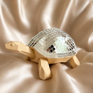 Disco Turtle Decor | Mirror Mosaic Turtle | Handmade Home Decoration | Aesthetic Shelf Decor | Unique Gift Idea