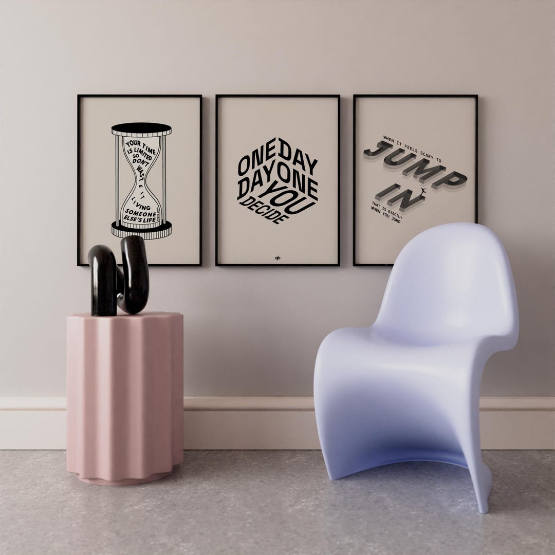 Set of 3 Motivational Prints | Minimalist Office Wall Art ...