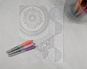 Solar System Coloring Page Digital Download Zentangle ZIA