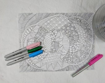 Wackadoodle Digital Download Coloring Pages Zentangle Zia