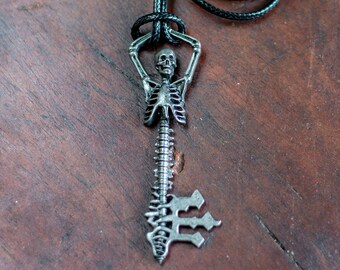Skeleton Key Pendant Necklace, Halloween Necklace, Gothic Jewelry, Skeleton Jewelry, Vampire Costume, Witch Costume, Pirate Costume