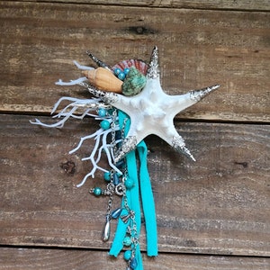 Enchanting Starfish Mermaid Hair Clip - Vintage Aquatic Elegance for Mermaid Costume, Beach Wedding Hand Fasting, Siren Costume