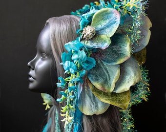 Blue Flower Fairy Headdress for Fairy Costumes, Fairytale Weddings, Festivals