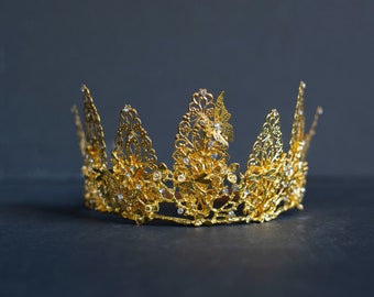 Gold Butterfly Crown For Fairy Costumes, Fairytale Weddings, Hand Fastings, Fairy Photography and More