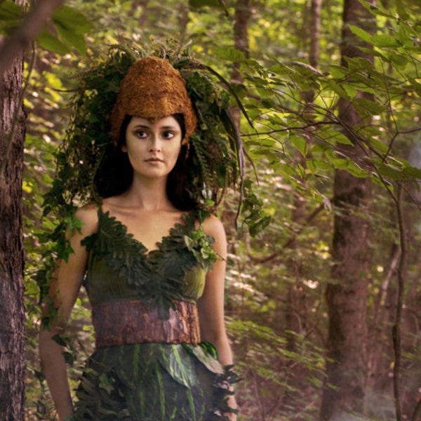 Woodland Goddess Head Dress- Woodland Queen- Woodland Headdress- Green Woman Costume- Wood Elf- Fairy Costume- Ivy Headdress- Fairy Queen