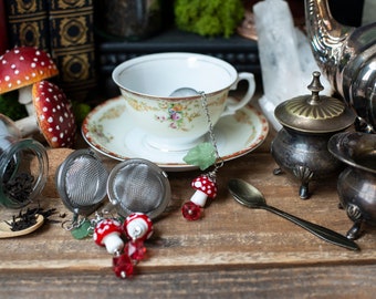 Mushroom Tea Infuser Ball, Reusable Tea Bag, Mushroom Gifts, Mushroom Tea, Gifts for Tea Lovers, Single Cup Tea Maker, Forest Tea Party