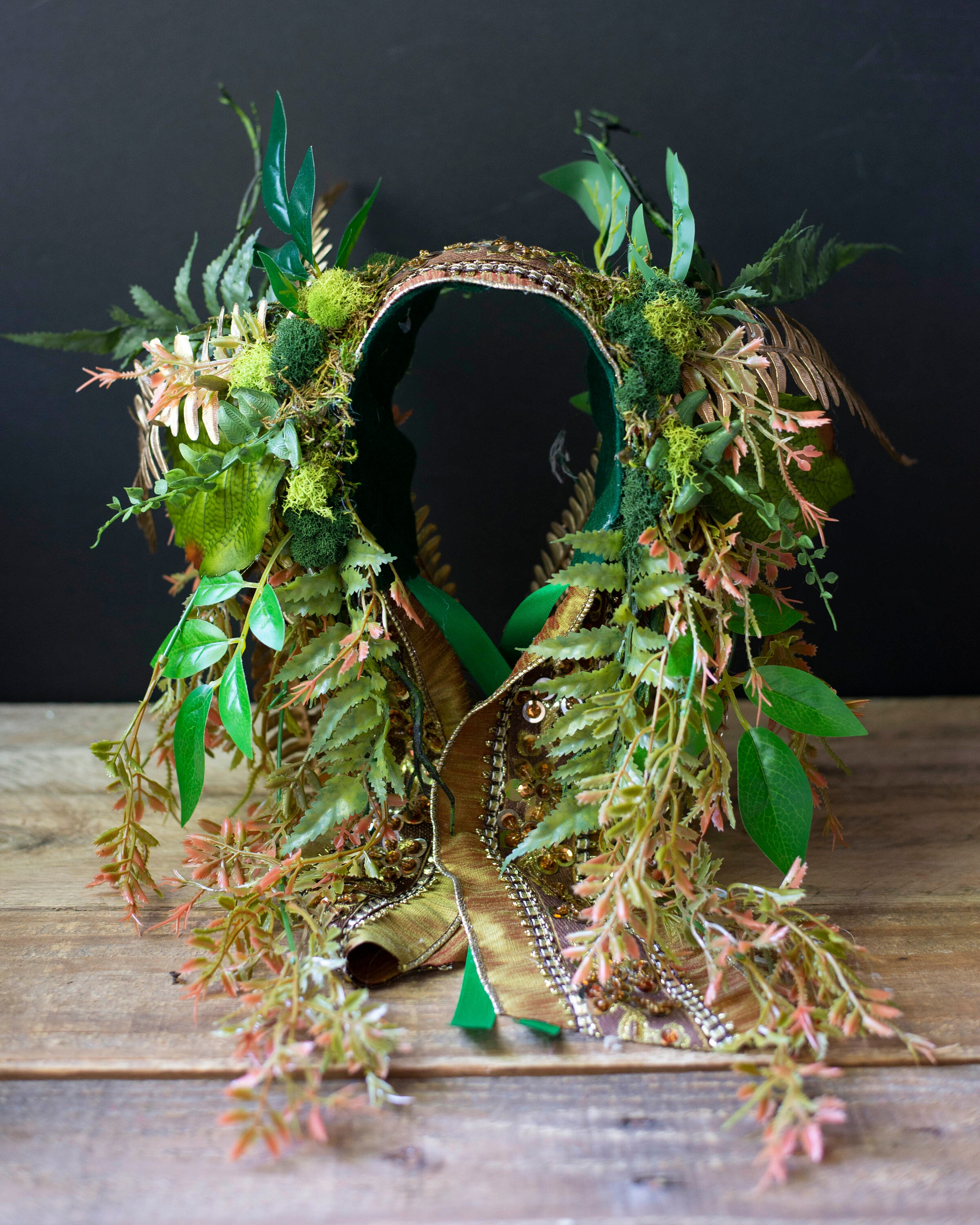 Moss Dryad Headdress: Green Woman Crown, Elven Wedding  display picture 1