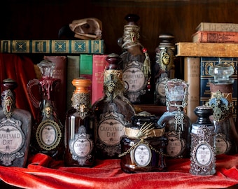 Graveyard Dirt Potion Bottle or Halloween Potion Bottles for Halloween Decor, Halloween Art, Altered Art Bottle and Wizard Potions