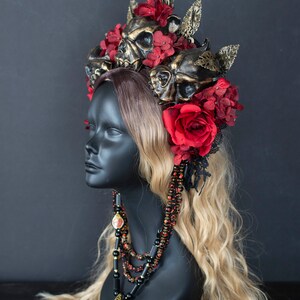 Vampire Queen Headdress Dark Fairy Crown Sorceress - Etsy
