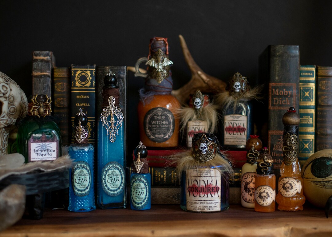 Witches Brew Potion Bottles Inspired by Liquor, Wizard Potions