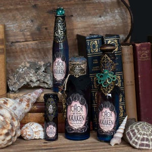 Ichor of the Kraken Potion Bottle, Halloween Potions, LARP Props, Halloween Decorations, Pirate Potions, RPG Props, RPG Potions, Fan Art