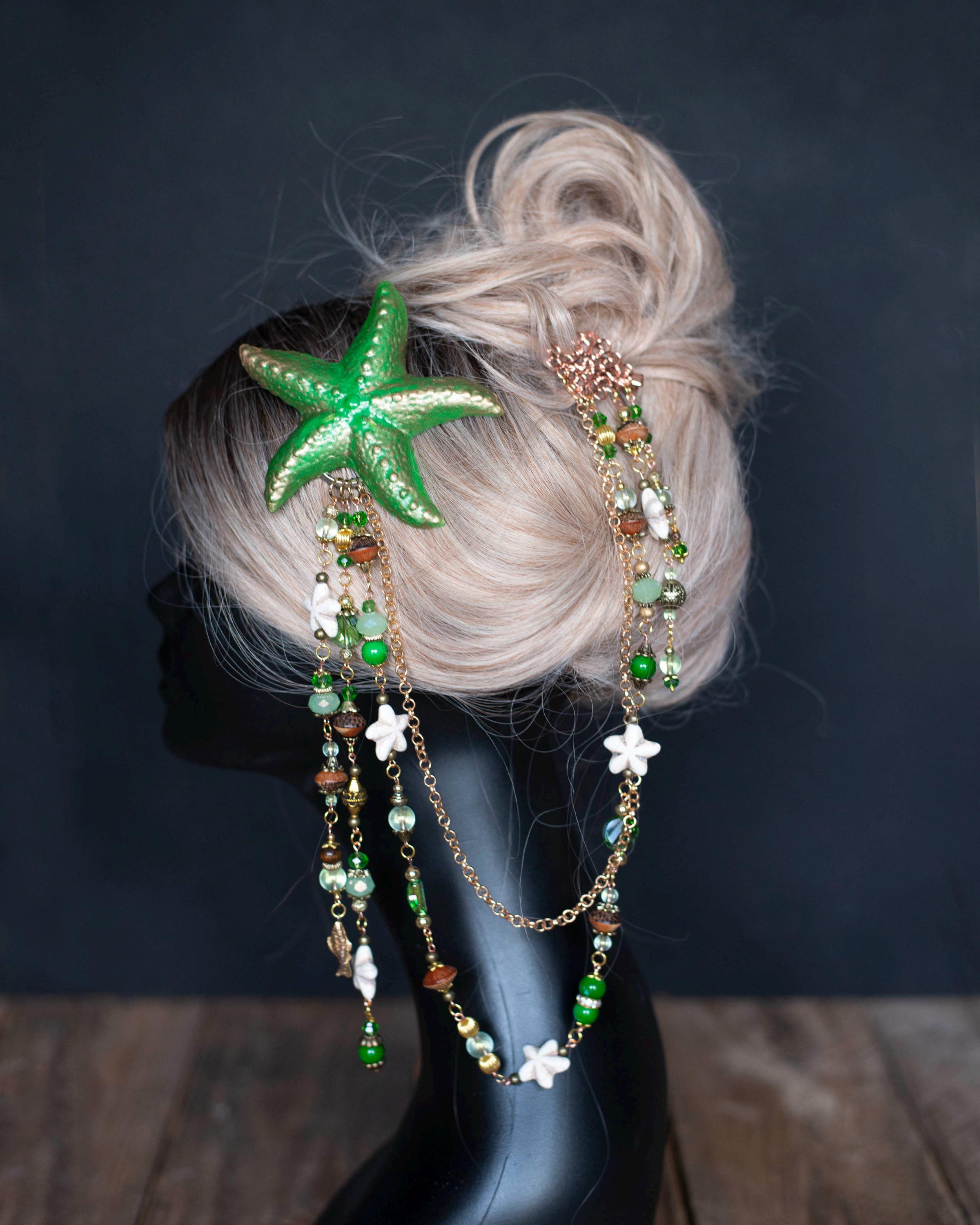 Green Sequin Mermaid Headpiece Green Mermaid Seashell Crown - Etsy main image 3