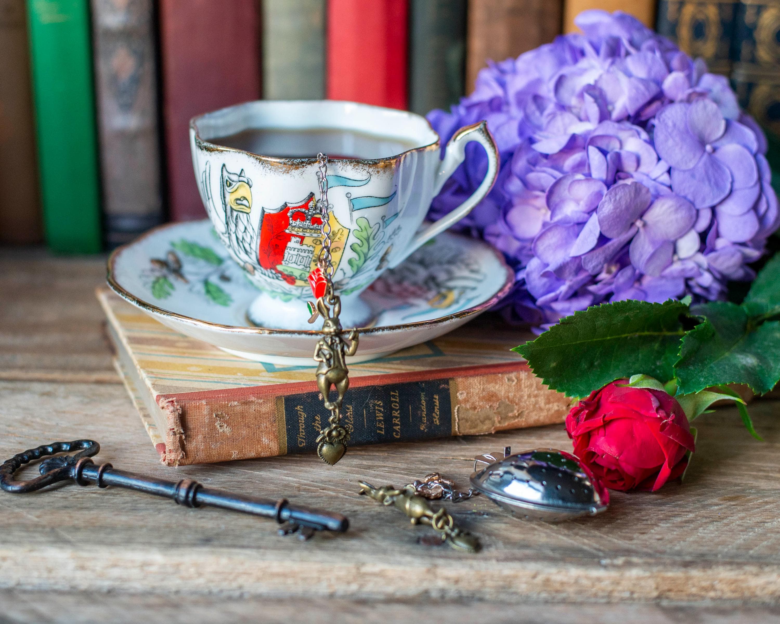 Alice in Wonderland Tea Infuser: Rabbit Charm, Book Lover Gift