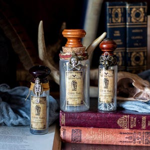 Coffin Nails Potion Bottle: Halloween Vampire Decor, Magic Collectible