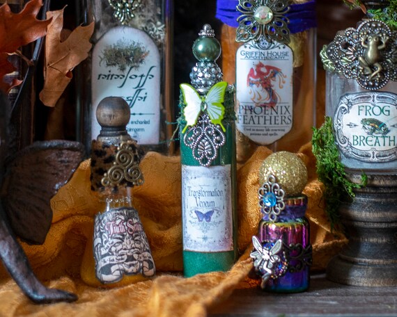 Magic Potion Bottles, Magic Potions, Altered Bottle Art, Fairy Magic, Good  Magic, White Magic Potion Bottles, Apothecary Bottles, Assemblage 