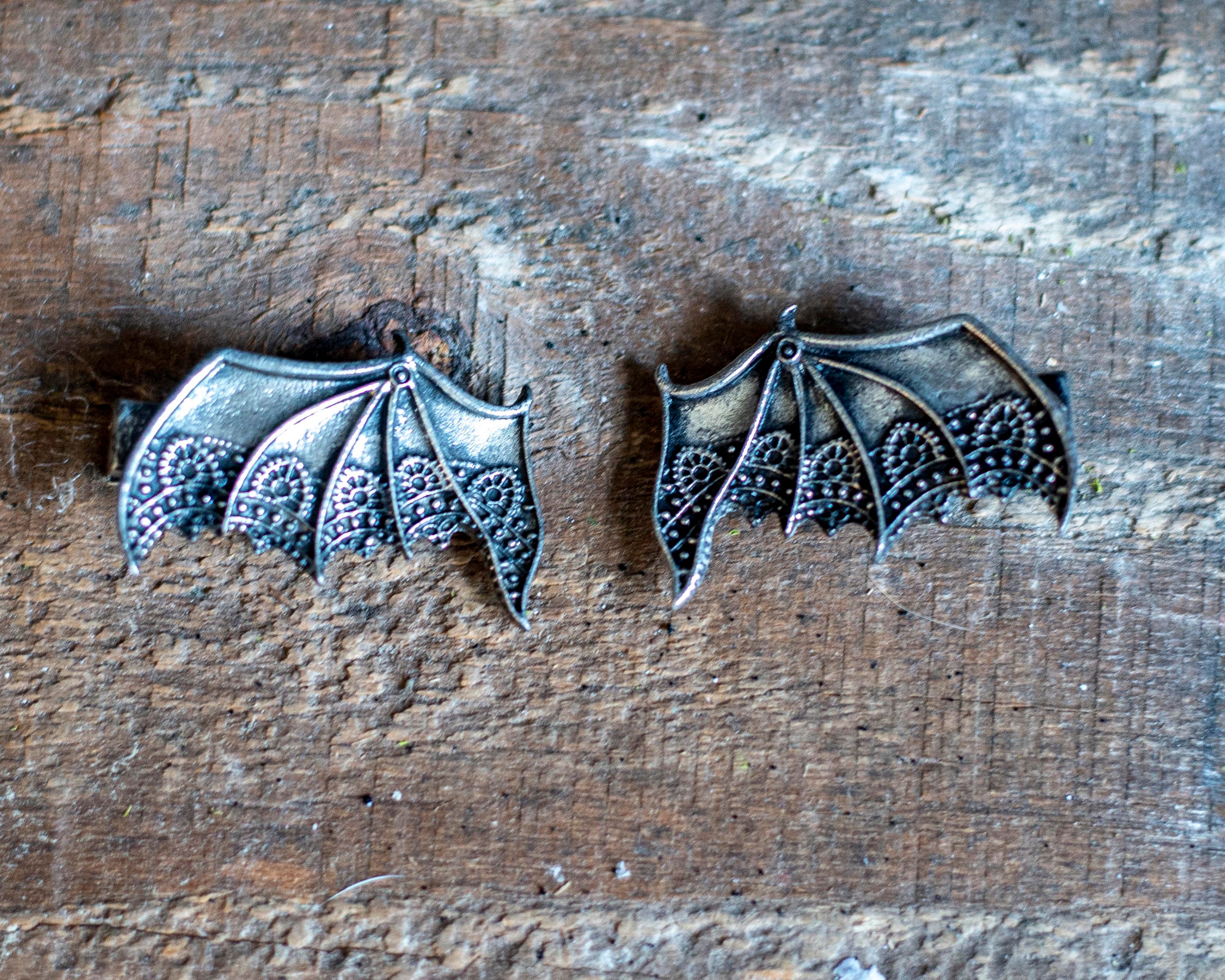 Silver Bat Wing Hair Clip Set Metal Bat Wings Claw Hair Clip – piercedowl main image 2