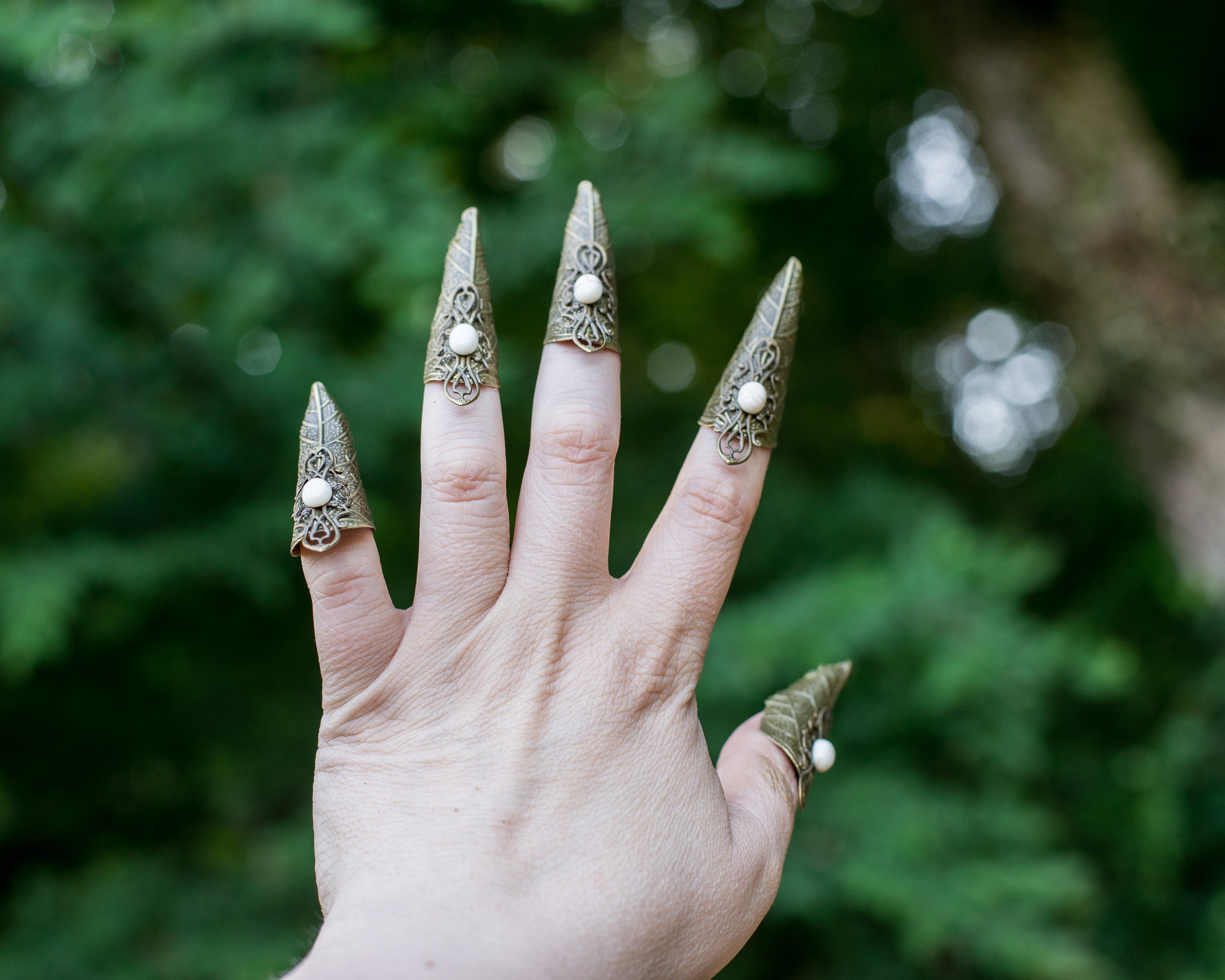 Set of Nail Claws, Finger Claws, Metal Claws, Claw Glove, Elven