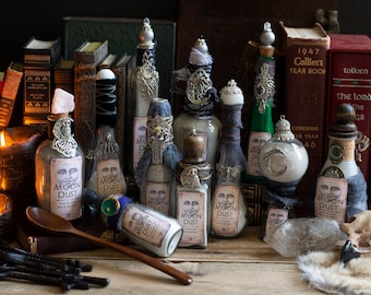 Moon Dust Potion Bottle, Halloween Display, Bookshelf Decor
