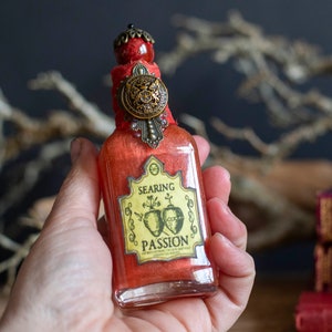 Searing Passion Potion Bottle, Love Potion, Halloween Potions, Halloween Decor, Valentine Potions, Wizard School, Altar Decor, Recycled image 10