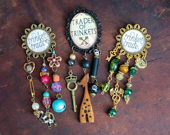 Beaded Trinket Trader Badge: One of a Kind Renaissance Faire Accessory