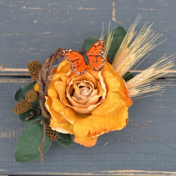 Woodland Wedding Yellow Rose Fascinator Head Piece for Woodland Brides, Woodland Fairies, Woodland Elves, LARP