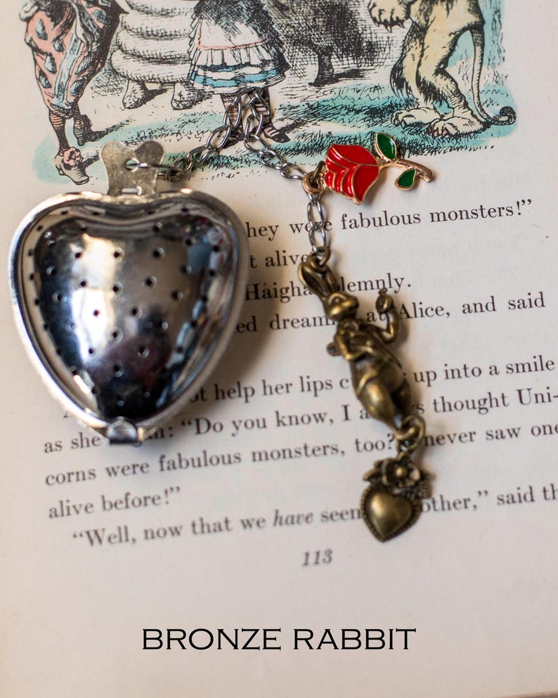 Alice in Wonderland Tea Infuser: Rabbit Charm, Book Lover Gift - Etsy