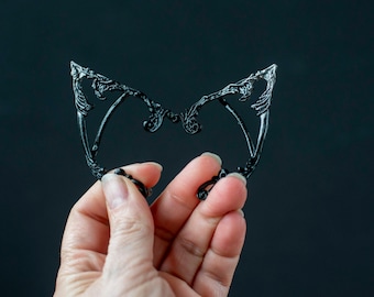Dark Elf Ear Cuffs, Dark Fairy Ears, Gothic Vampire Costume Jewelry