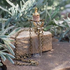 Cicada Wing Fairy Vial Necklace: Fantasy Nature Keepsake