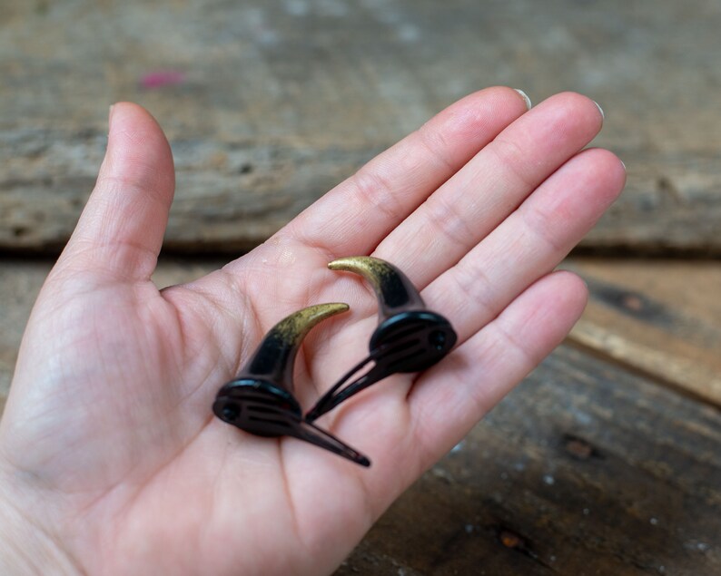 Horn Hair Clips Halloween Costume Dark Fairy Horns Horned Etsy
